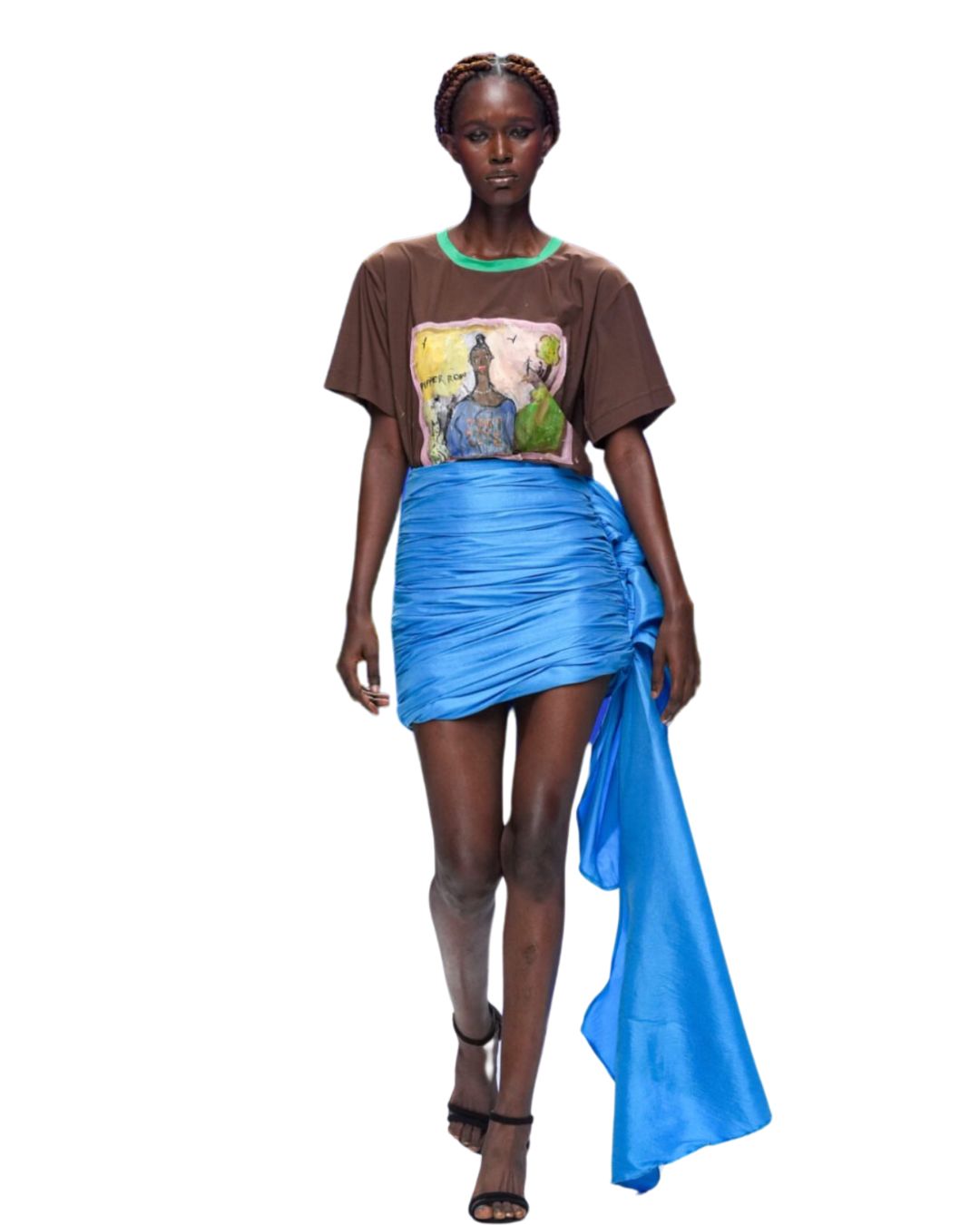 Draped mini skirt with side detail