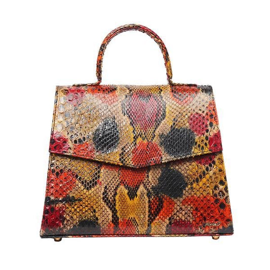 Splash hand painted Snakeskin bag