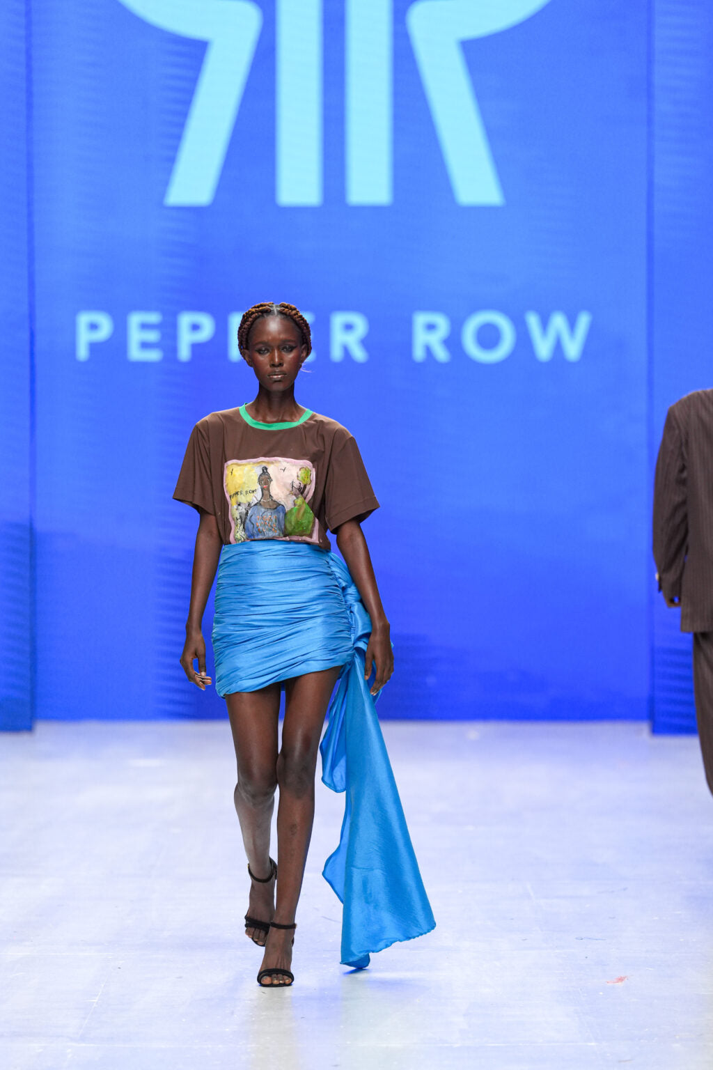 Draped mini skirt with side detail